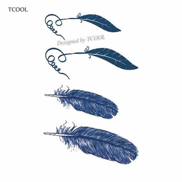 HXMAN Feather Temporary Tattoos Waterproof Women Tattoo Sticker Fashion Fake Body Art Men 10.5X6cm Kids Adult Hand Tatoo B-012