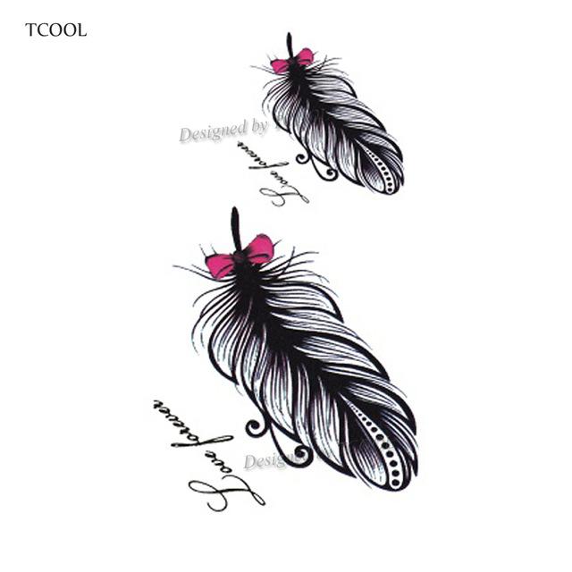 HXMAN Feather Temporary Tattoos Waterproof Women Tattoo Sticker Fashion Fake Body Art Men 10.5X6cm Kids Adult Hand Tatoo B-012