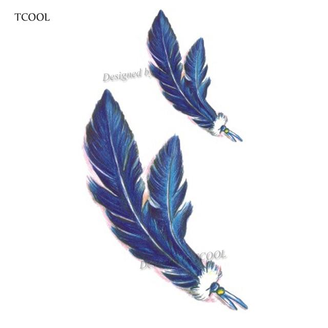 HXMAN Feather Temporary Tattoos Waterproof Women Tattoo Sticker Fashion Fake Body Art Men 10.5X6cm Kids Adult Hand Tatoo B-012
