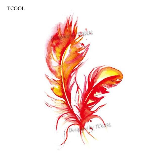 HXMAN Feather Temporary Tattoos Waterproof Women Tattoo Sticker Fashion Fake Body Art Men 10.5X6cm Kids Adult Hand Tatoo B-012