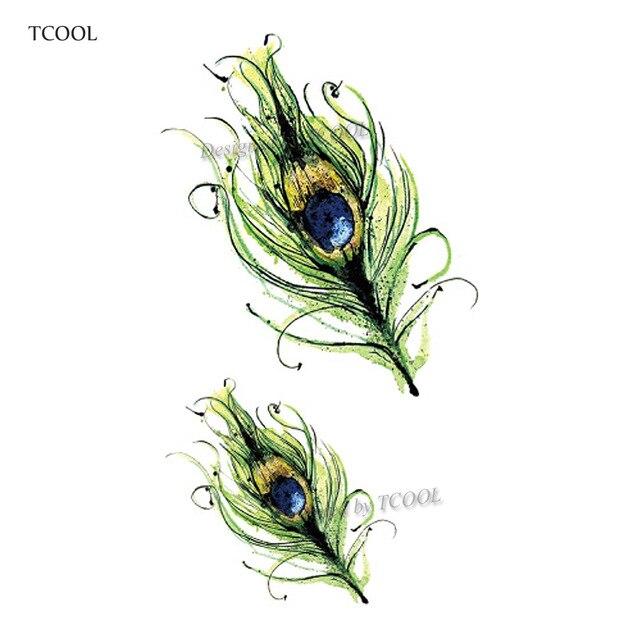 HXMAN Feather Temporary Tattoos Waterproof Women Tattoo Sticker Fashion Fake Body Art Men 10.5X6cm Kids Adult Hand Tatoo B-012