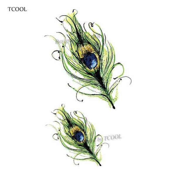 HXMAN Feather Temporary Tattoos Waterproof Women Tattoo Sticker Fashion Fake Body Art Men 10.5X6cm Kids Adult Hand Tatoo B-012
