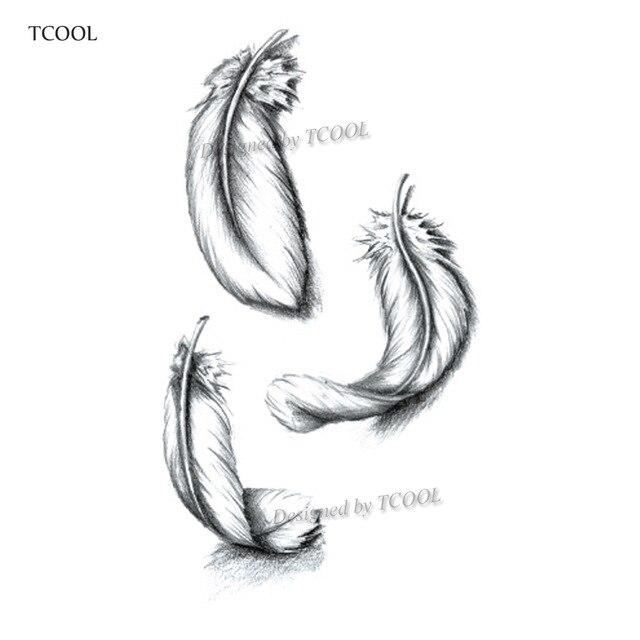 HXMAN Feather Temporary Tattoos Waterproof Women Tattoo Sticker Fashion Fake Body Art Men 10.5X6cm Kids Adult Hand Tatoo B-012