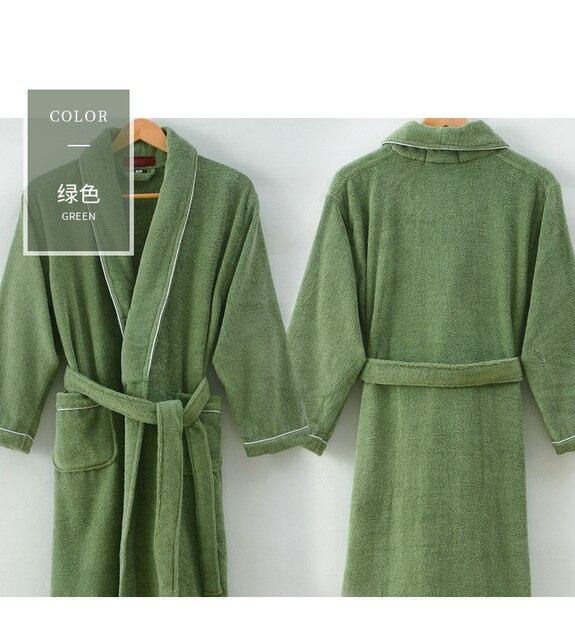Men's Winter Cotton Terry Bathrobe Warm Soft Hooded Toweled Bath Robe Male Grey White Kimono Long Dressing Gown Autumn
