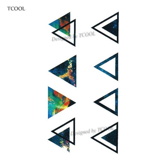 HXMAN Triangle Geometry Temporary Fake Tattoo Body Art Sticker Waterproof Face Tattoo Sticker for women Children 10.5X6cm G-017