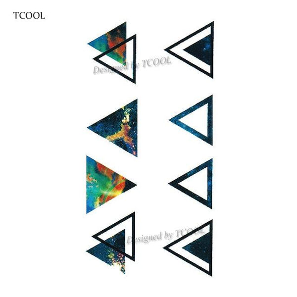 HXMAN Triangle Geometry Temporary Fake Tattoo Body Art Sticker Waterproof Face Tattoo Sticker for women Children 10.5X6cm G-017