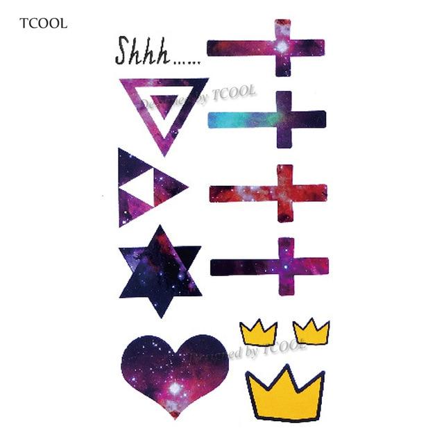 HXMAN Triangle Geometry Temporary Fake Tattoo Body Art Sticker Waterproof Face Tattoo Sticker for women Children 10.5X6cm G-017