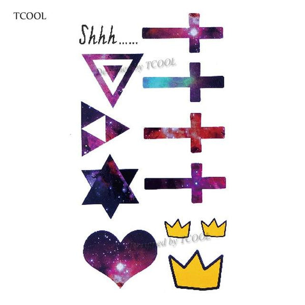 HXMAN Triangle Geometry Temporary Fake Tattoo Body Art Sticker Waterproof Face Tattoo Sticker for women Children 10.5X6cm G-017