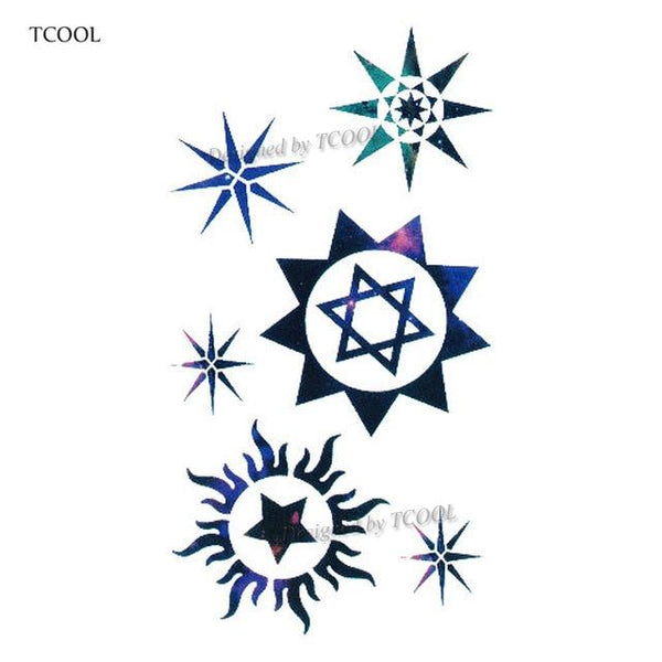 HXMAN Triangle Geometry Temporary Fake Tattoo Body Art Sticker Waterproof Face Tattoo Sticker for women Children 10.5X6cm G-017