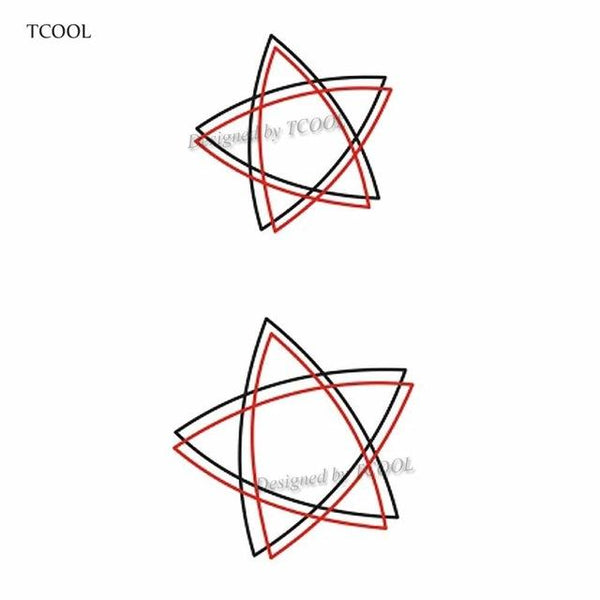 HXMAN Triangle Geometry Temporary Fake Tattoo Body Art Sticker Waterproof Face Tattoo Sticker for women Children 10.5X6cm G-017