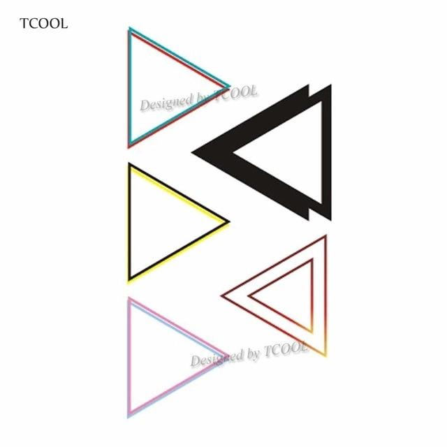 HXMAN Triangle Geometry Temporary Fake Tattoo Body Art Sticker Waterproof Face Tattoo Sticker for women Children 10.5X6cm G-017