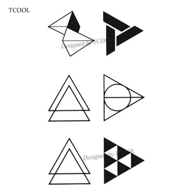 HXMAN Triangle Geometry Temporary Fake Tattoo Body Art Sticker Waterproof Face Tattoo Sticker for women Children 10.5X6cm G-017