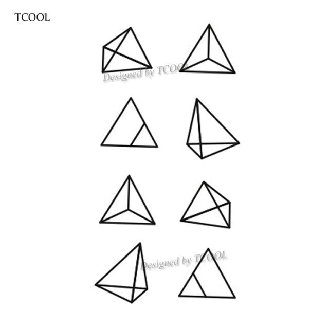 HXMAN Triangle Geometry Temporary Fake Tattoo Body Art Sticker Waterproof Face Tattoo Sticker for women Children 10.5X6cm G-017