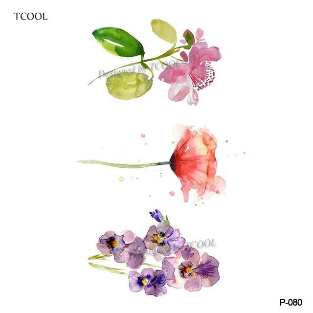 HXMAN Flower Temporary Tattoos for Women Hand Tattoo Sticker Fashion Body Art Waterproof Arm Fake Tatoo Paper 9.8X6cm P-013