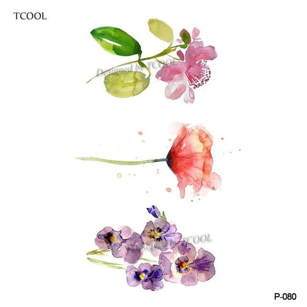 HXMAN Flower Temporary Tattoos for Women Hand Tattoo Sticker Fashion Body Art Waterproof Arm Fake Tatoo Paper 9.8X6cm P-013