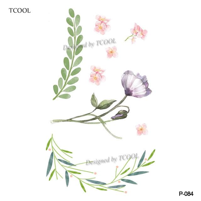 HXMAN Flower Temporary Tattoos for Women Hand Tattoo Sticker Fashion Body Art Waterproof Arm Fake Tatoo Paper 9.8X6cm P-013