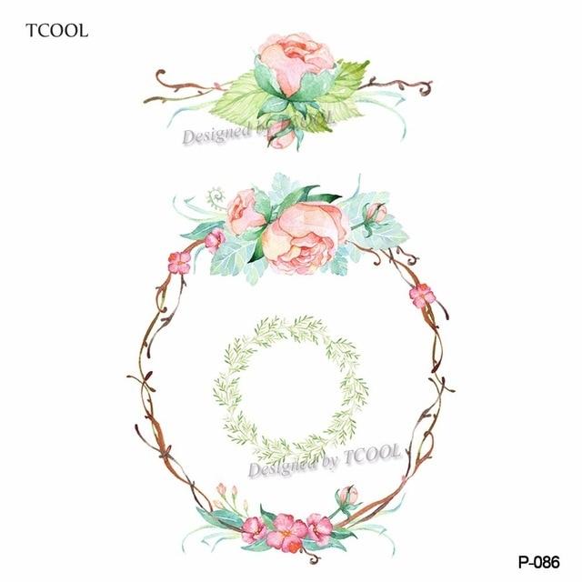 HXMAN Flower Temporary Tattoos for Women Hand Tattoo Sticker Fashion Body Art Waterproof Arm Fake Tatoo Paper 9.8X6cm P-013