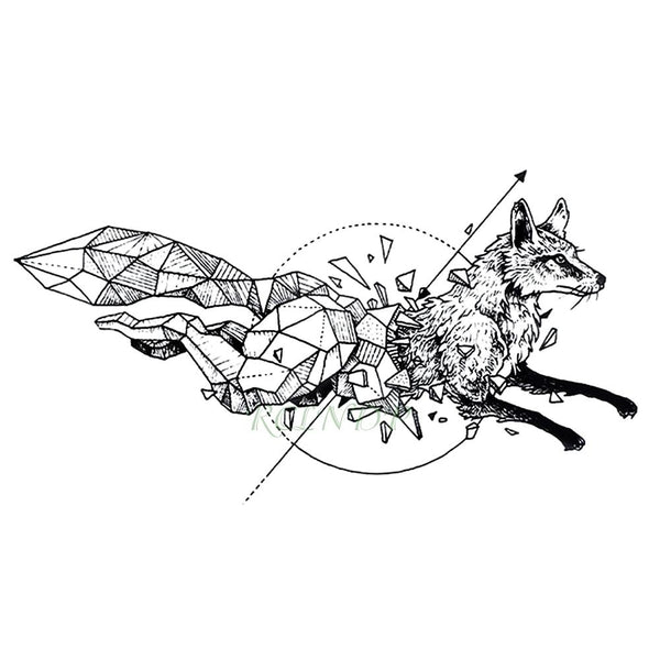 Waterproof Temporary Tattoo fox wolf wolves whale owl geometric animal tatto flash tatoo fake tattoos for girl women man kid 7