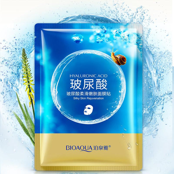 BIOAQUA 1Pcs Hyaluronic Acid Snail Deep Moisturizing Face Mask Anti Aging Whitening Depth Replenishment Facial Skin Care