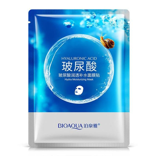 BIOAQUA 1Pcs Hyaluronic Acid Snail Deep Moisturizing Face Mask Anti Aging Whitening Depth Replenishment Facial Skin Care