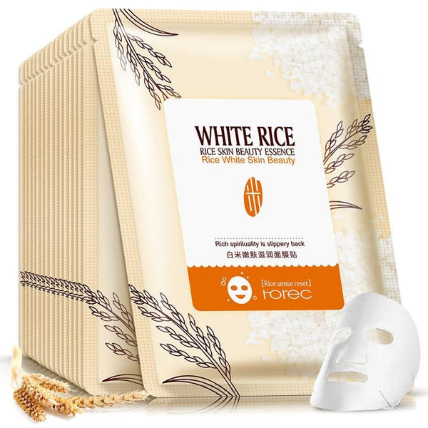 Rorec 1pcs Rice Essence Facial Mask Skin Care Face Mask Whitening Hydrating Moisturizing Hydra Condensate Skin Mask