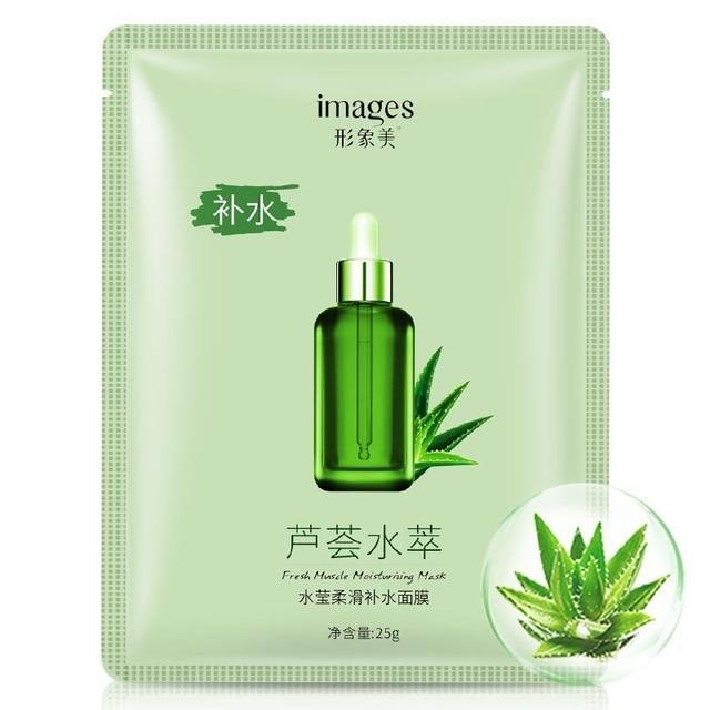 Images 1Pcs Face Mask Various Plants Extracts Hyaluronic Whitening Acid Multifunctional Korea Style Facial Skin Care Mask