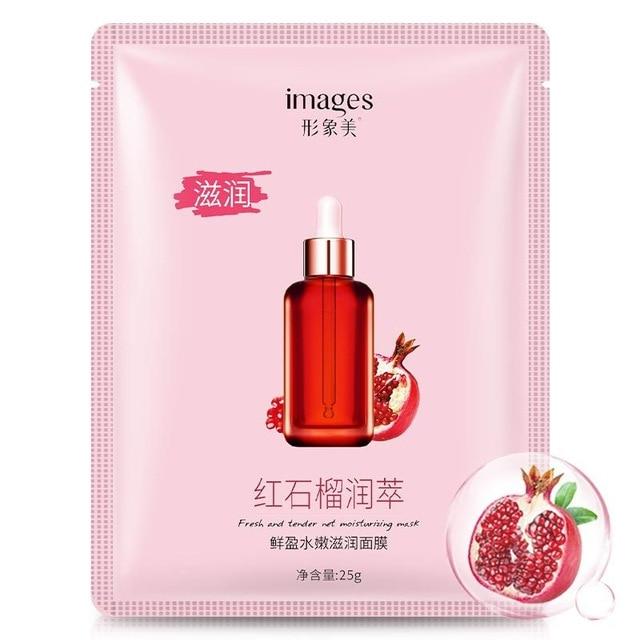 Images 1Pcs Face Mask Various Plants Extracts Hyaluronic Whitening Acid Multifunctional Korea Style Facial Skin Care Mask