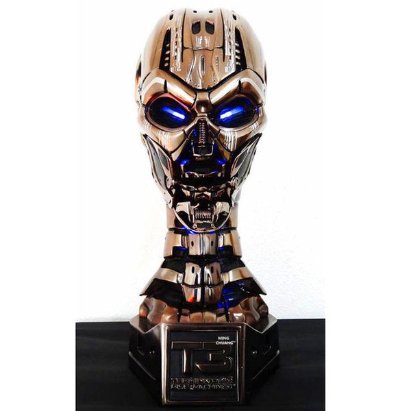Terminator 1:1 Lift-Size Statue Arnold Schwarzenegger Half-Length Photo Or Portrait T3 Skull Endoskeleton Bust LED EYE Resin