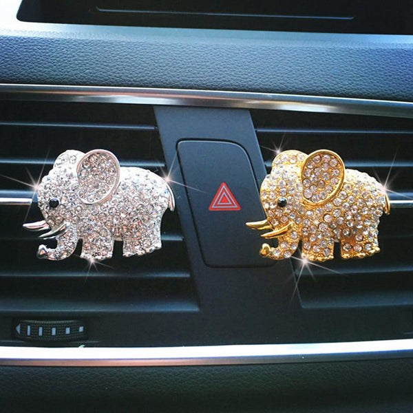 Bling Car Accessories Aroma Vent Clip Car Smell Car Perfume Air freshener In Car Ornaments Diamond Elephant Auto Interior Decor