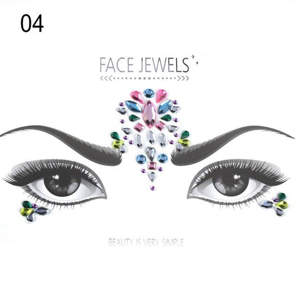 Make Up Adhesive Face Jewels Gems Temporary Tattoo Face Jewels Festival Party Body Art Gems Rhinestone Flash Tattoos Stickers