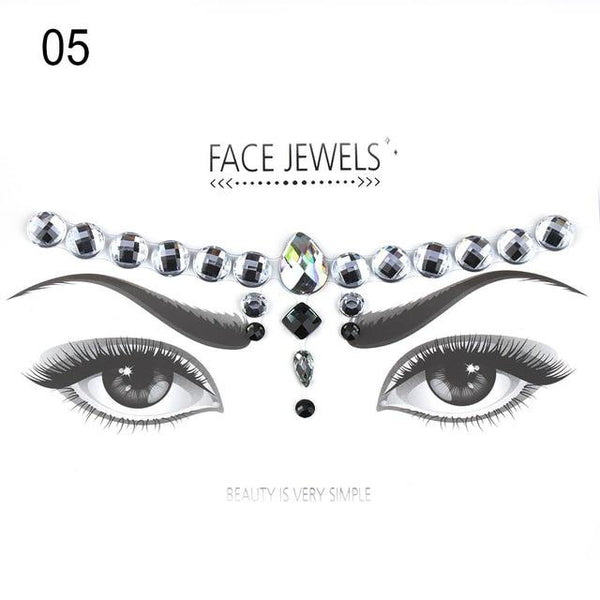 Make Up Adhesive Face Jewels Gems Temporary Tattoo Face Jewels Festival Party Body Art Gems Rhinestone Flash Tattoos Stickers