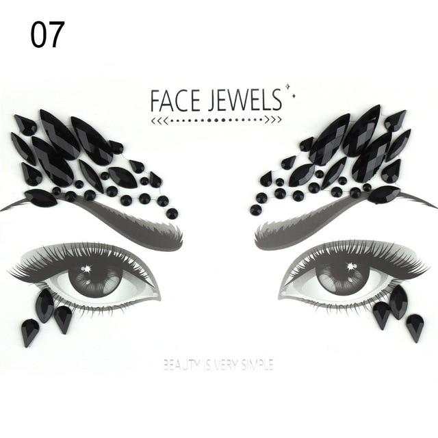 Make Up Adhesive Face Jewels Gems Temporary Tattoo Face Jewels Festival Party Body Art Gems Rhinestone Flash Tattoos Stickers