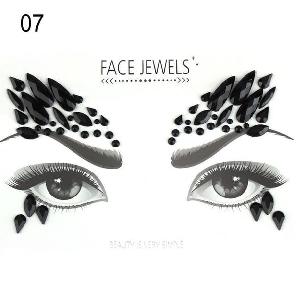 Make Up Adhesive Face Jewels Gems Temporary Tattoo Face Jewels Festival Party Body Art Gems Rhinestone Flash Tattoos Stickers