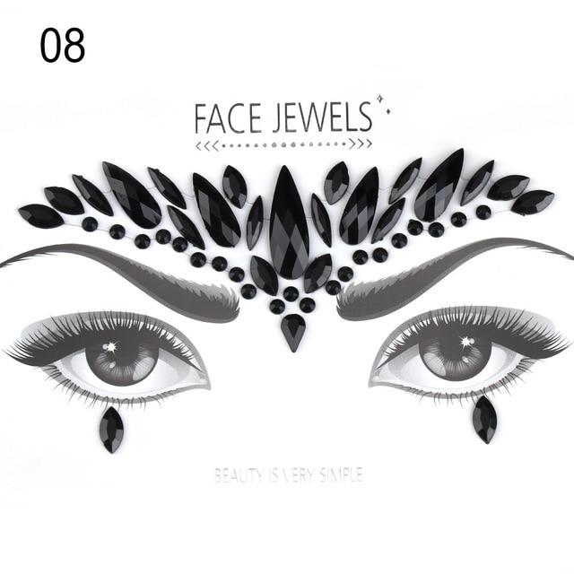Make Up Adhesive Face Jewels Gems Temporary Tattoo Face Jewels Festival Party Body Art Gems Rhinestone Flash Tattoos Stickers