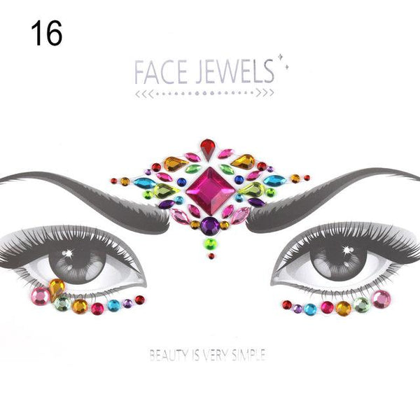 Make Up Adhesive Face Jewels Gems Temporary Tattoo Face Jewels Festival Party Body Art Gems Rhinestone Flash Tattoos Stickers