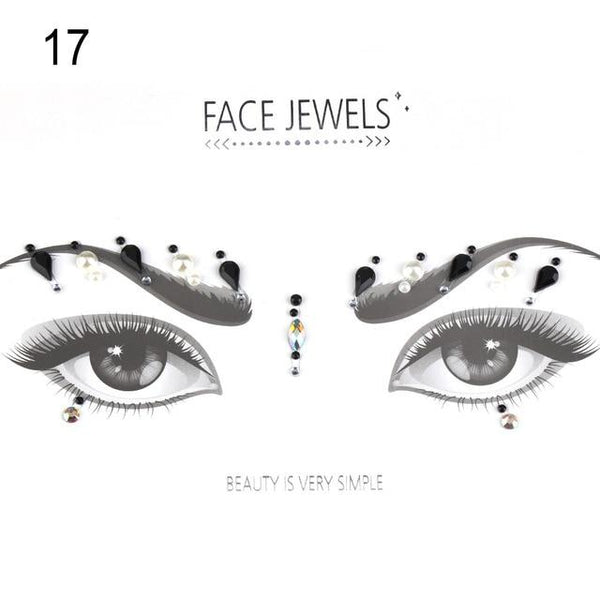 Make Up Adhesive Face Jewels Gems Temporary Tattoo Face Jewels Festival Party Body Art Gems Rhinestone Flash Tattoos Stickers
