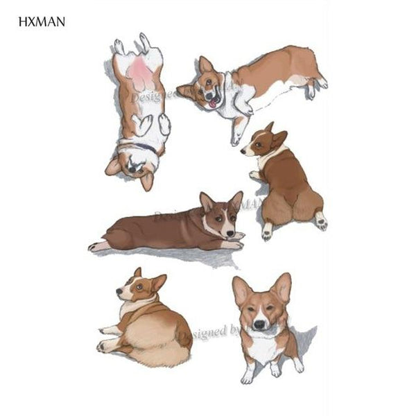 HXMAN Cartoon Animals Children Temporary Tattoo Sticker Waterproof Fashion Fake Body Art Tattoos 9.8X6cm Kids Face Tatoo B-030