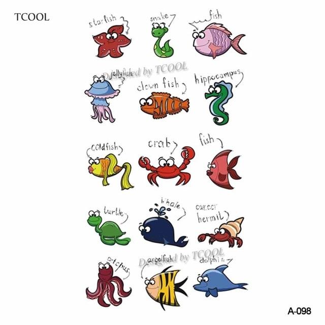 HXMAN Cartoon Animals Children Temporary Tattoo Sticker Waterproof Fashion Fake Body Art Tattoos 9.8X6cm Kids Face Tatoo B-030