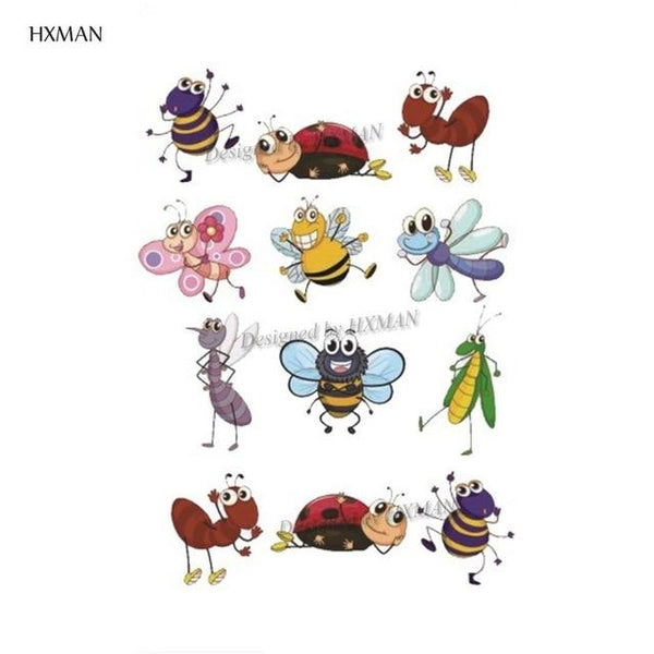 HXMAN Cartoon Animals Children Temporary Tattoo Sticker Waterproof Fashion Fake Body Art Tattoos 9.8X6cm Kids Face Tatoo B-030