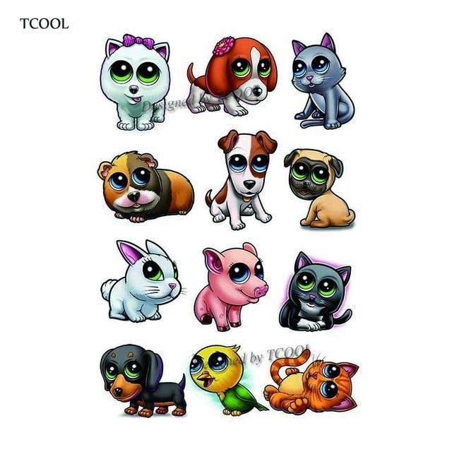 HXMAN Cartoon Animals Children Temporary Tattoo Sticker Waterproof Fashion Fake Body Art Tattoos 9.8X6cm Kids Face Tatoo B-030