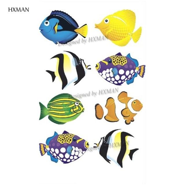 HXMAN Cartoon Animals Children Temporary Tattoo Sticker Waterproof Fashion Fake Body Art Tattoos 9.8X6cm Kids Face Tatoo B-030