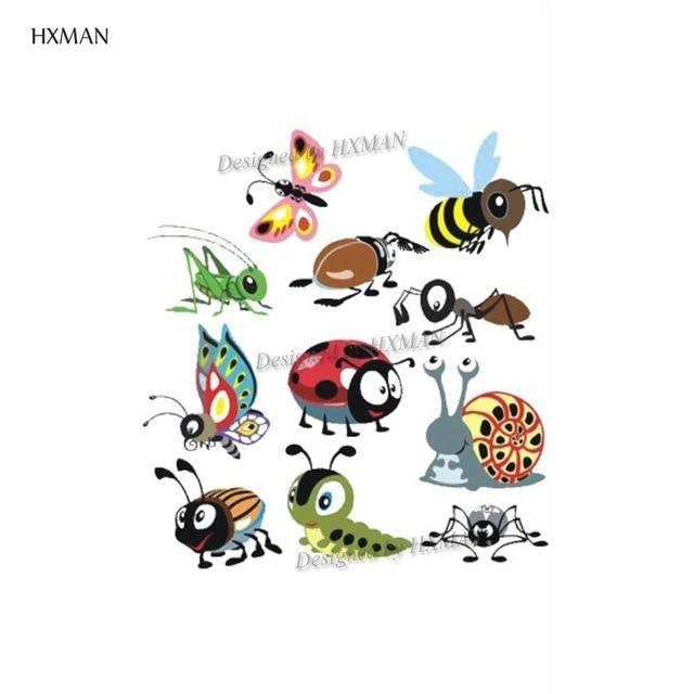 HXMAN Cartoon Animals Children Temporary Tattoo Sticker Waterproof Fashion Fake Body Art Tattoos 9.8X6cm Kids Face Tatoo B-030