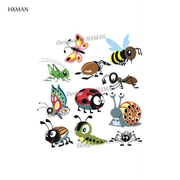 HXMAN Cartoon Animals Children Temporary Tattoo Sticker Waterproof Fashion Fake Body Art Tattoos 9.8X6cm Kids Face Tatoo B-030
