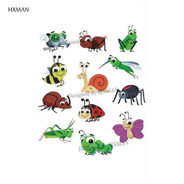 HXMAN Cartoon Animals Children Temporary Tattoo Sticker Waterproof Fashion Fake Body Art Tattoos 9.8X6cm Kids Face Tatoo B-030