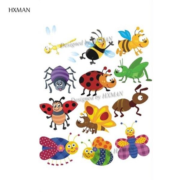 HXMAN Cartoon Animals Children Temporary Tattoo Sticker Waterproof Fashion Fake Body Art Tattoos 9.8X6cm Kids Face Tatoo B-030