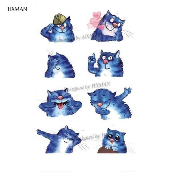 HXMAN Cartoon Animals Children Temporary Tattoo Sticker Waterproof Fashion Fake Body Art Tattoos 9.8X6cm Kids Face Tatoo B-030