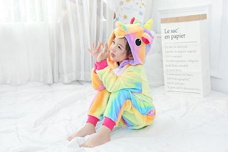 Rainbow Unicorn Children Pajama for Girls Boys Onesie Flannel Children's Pajamas Kigurumi  Animals  Sleepwear Kids Pyjamas 4-12T