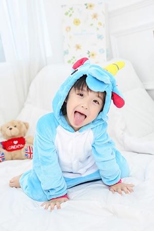 Rainbow Unicorn Children Pajama for Girls Boys Onesie Flannel Children's Pajamas Kigurumi  Animals  Sleepwear Kids Pyjamas 4-12T