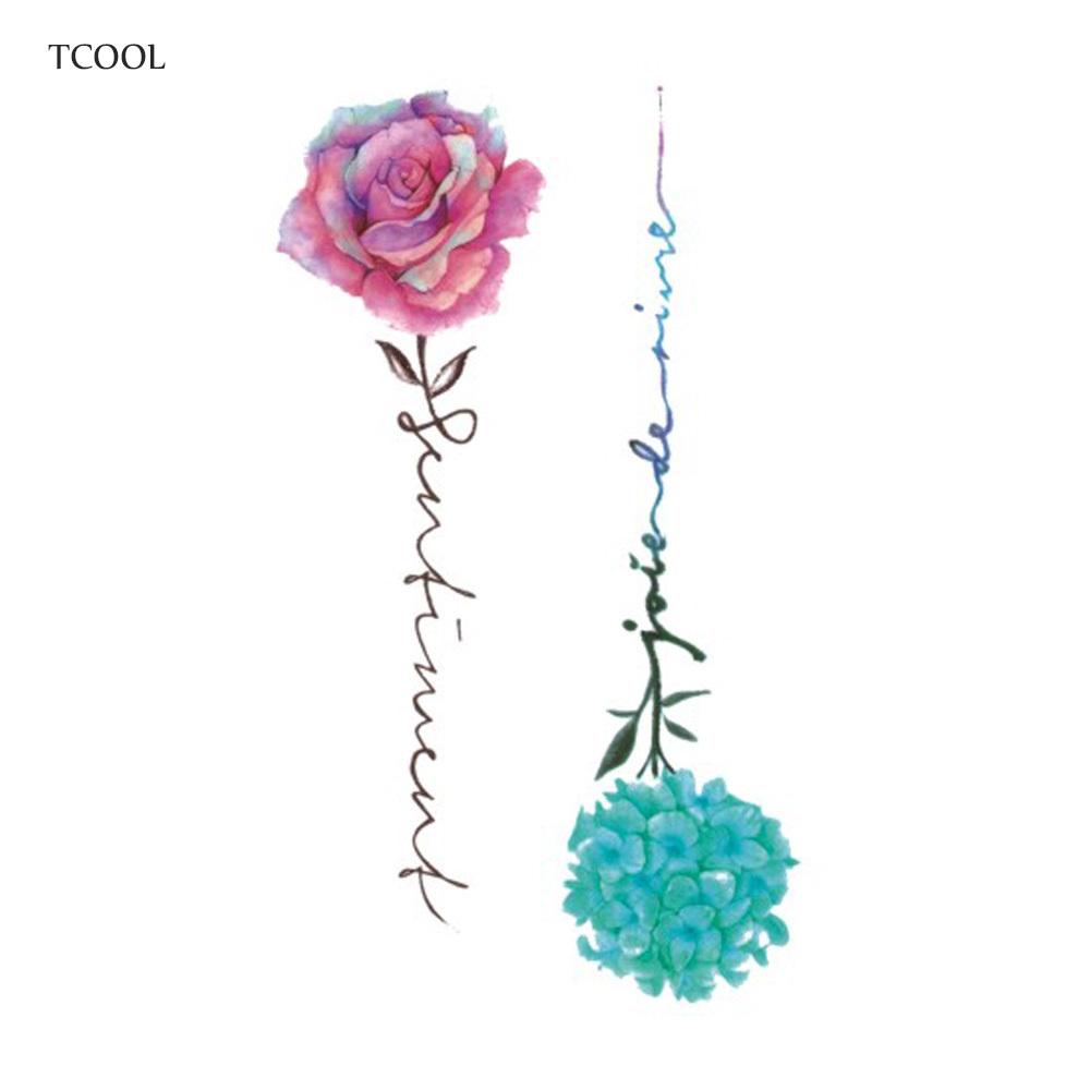 HXMAN Flower Temporary Tattoo Sticker Waterproof Fashion Women Arm Fake Face Body Art 10.5X6cm Kids Adult Hand Tatoo P-047