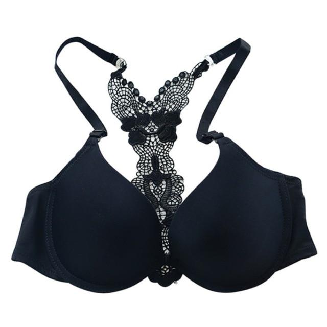 Women Fashion Underwear Lace Bralette Bras Adjustable Push up Lingerie Butterfly Back Seamless Racerback Bra Girls